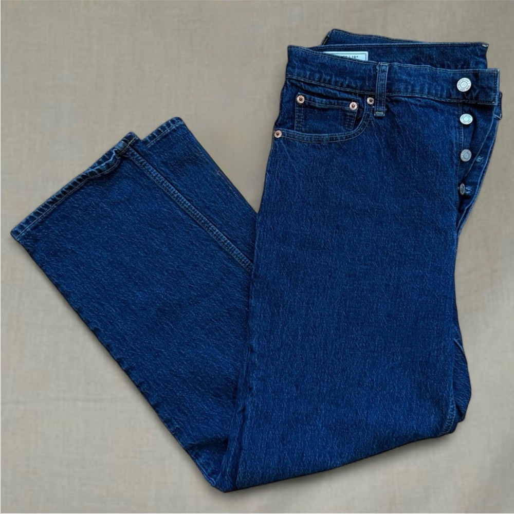 GAP High Rise Cheeky Straight leg Jeans dark wash